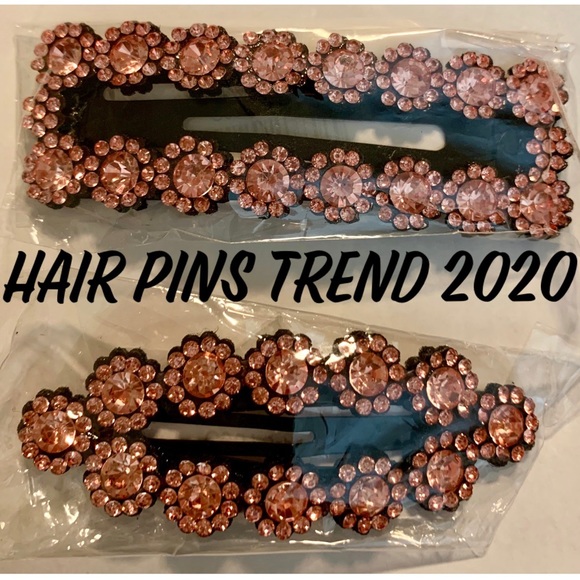 TRENDY SEXY HAIR CLIP BLACK WITH CHAMPAGNE STONES - Picture 4 of 8